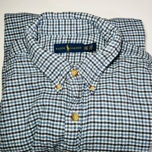 Polo Ralph Lauren 2XLT Flannel Brush Cotton Button Down Shirt Blue/white/gray